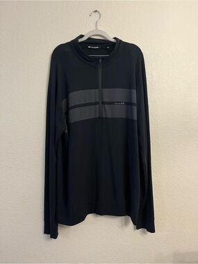 Travis Mathew Black Zip-Front Pullover